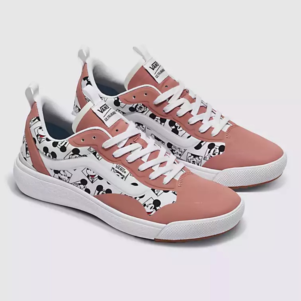 Disney X Vans Customs- Mickey Pink & White UltraRange Sneaker Women’s Size 10